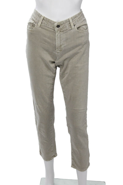Paige Women Cropped Ankle Jeans High Rise Beige Size 30