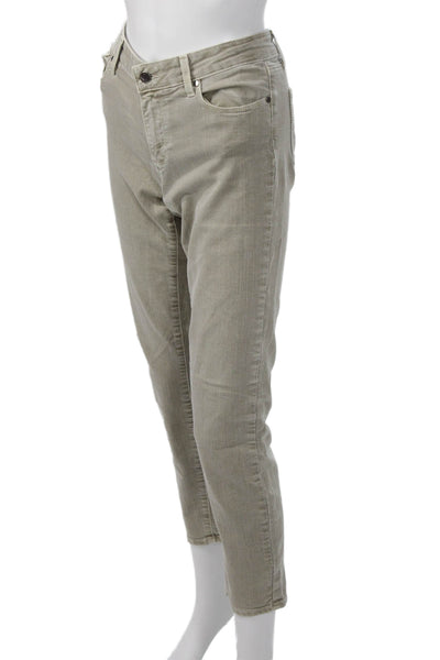 Paige Women Cropped Ankle Jeans High Rise Beige Size 30