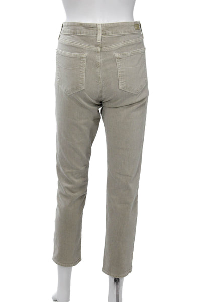 Paige Women Cropped Ankle Jeans High Rise Beige Size 30