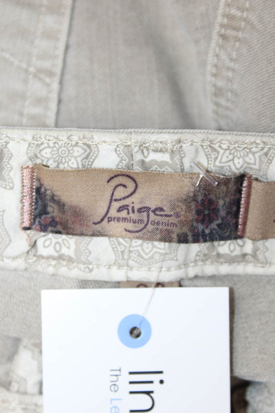 Paige Women Cropped Ankle Jeans High Rise Beige Size 30