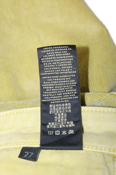 J Brand Women Ankle Cropped High Rise Green Cotton Blend Pants Size 27