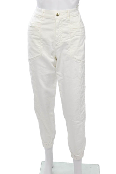 Retrofete Women White High Rise Jogger Pants Size 27