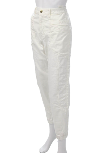 Retrofete Women White High Rise Jogger Pants Size 27