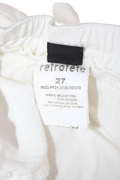 Retrofete Women White High Rise Jogger Pants Size 27