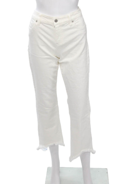 Liverpool Los Angeles Womens Ankle Cropped White High Rise Jeans Size 28