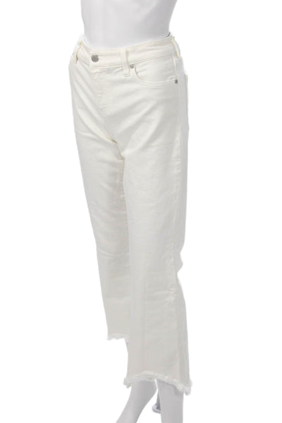 Liverpool Los Angeles Womens Ankle Cropped White High Rise Jeans Size 28