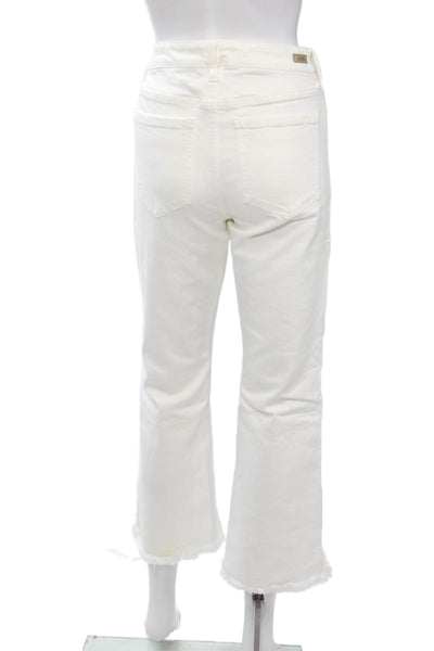 Liverpool Los Angeles Womens Ankle Cropped White High Rise Jeans Size 28