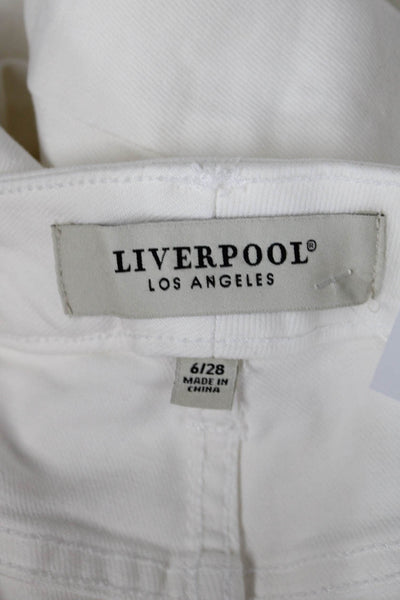 Liverpool Los Angeles Womens Ankle Cropped White High Rise Jeans Size 28