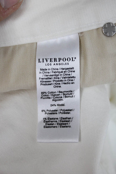 Liverpool Los Angeles Womens Ankle Cropped White High Rise Jeans Size 28