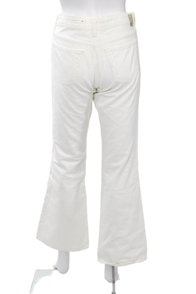 AG Adriano Goldschmied Women White High Rise Cotton Pants Button Size 29