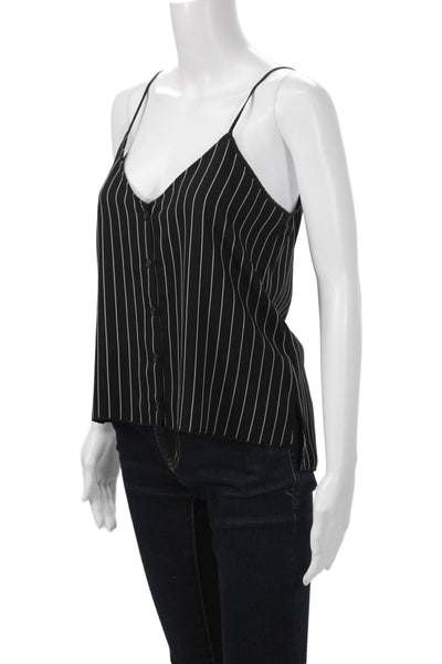 ATM Womens Striped V-Neck Sleeveless Camisole Basic Button-Up Size S