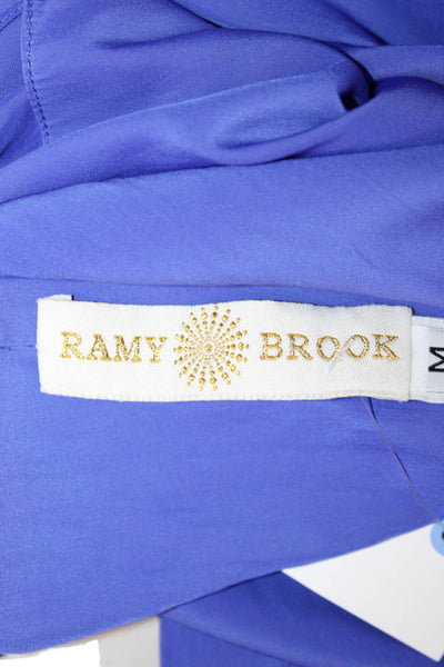 Ramy Brook Womens V Neck Sleeveless Tank Blue Nylon Blend Size M