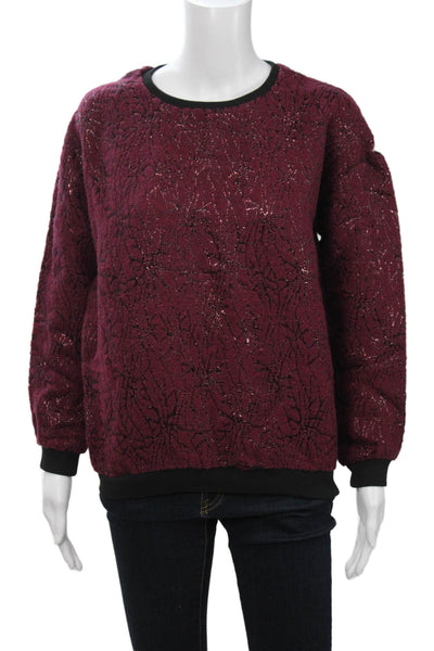 Mary Jane Unisex Gothic Purple Crew Neck Pullover Sweater Long Sleeve Size L