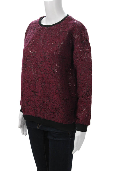 Mary Jane Unisex Gothic Purple Crew Neck Pullover Sweater Long Sleeve Size L