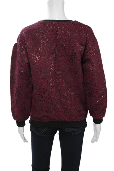 Mary Jane Unisex Gothic Purple Crew Neck Pullover Sweater Long Sleeve Size L
