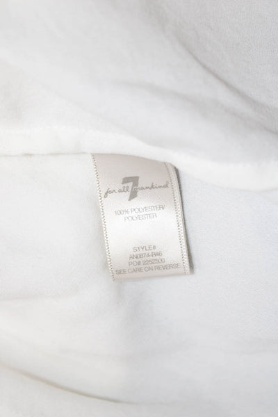 7 For All Mankind Womens Sleeveless Collared Button Up White Blouse Size M
