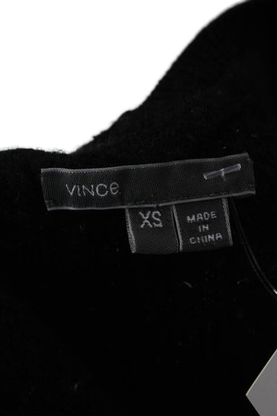 Vince Unisex Wool Blend V Neck Pullover Sweater Long Sleeve Black Size XS
