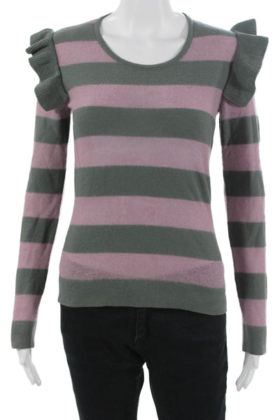 Sonia Rykiel Unisex Striped Dark Gray Pullover Sweater Size 40
