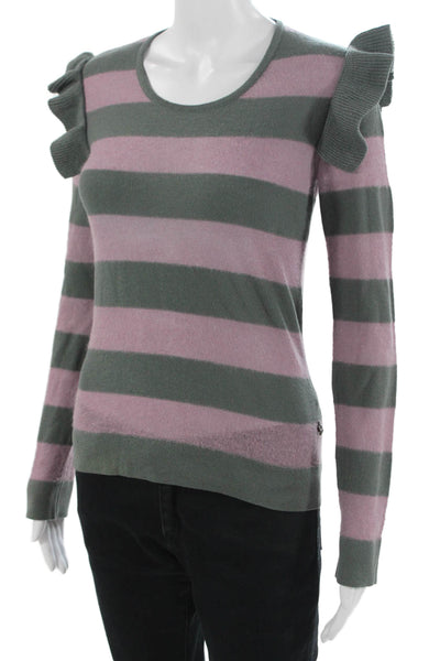 Sonia Rykiel Unisex Striped Dark Gray Pullover Sweater Size 40
