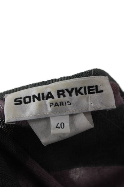 Sonia Rykiel Unisex Striped Dark Gray Pullover Sweater Size 40
