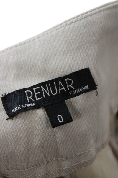 Renuar Womens Ankle Cropped Dress Pants Beige Rayon Blend Size 0