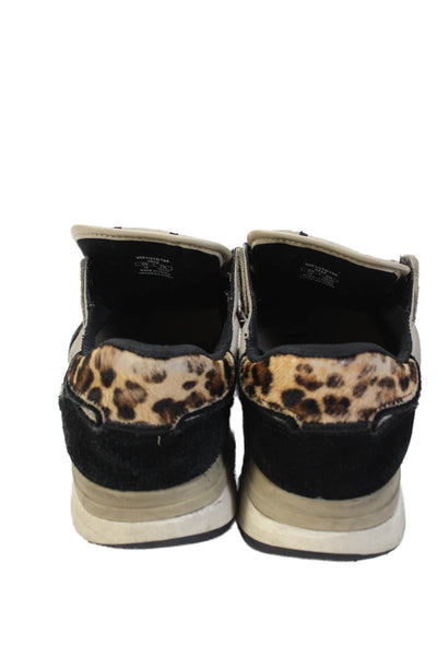 Zara Womens Slip On Pony Hair Suede Trim Low Top Sneakers Brown Black Size 39