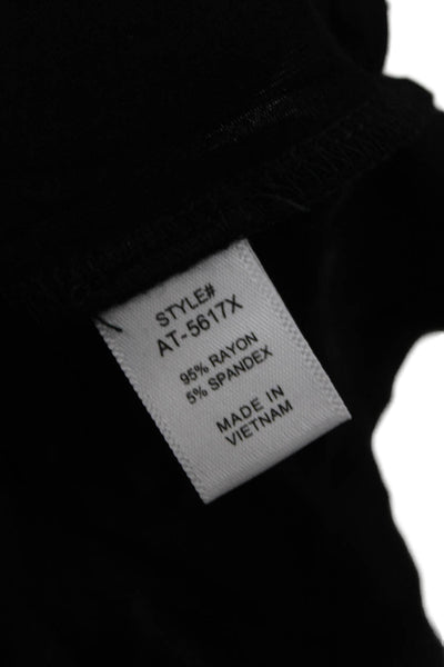 Zenana Outfitters Women Tunic T Shirt Black 3/4 Sleeve Rayon Spandex Size 3X