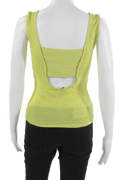 Montana Women Cropped Tank Green Square Neck Size 44