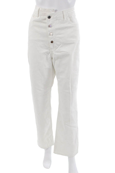 We Wore What Women White Mid Rise Cotton 90s Pants Inseam 29 Size 30