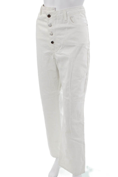 We Wore What Women White Mid Rise Cotton 90s Pants Inseam 29 Size 30
