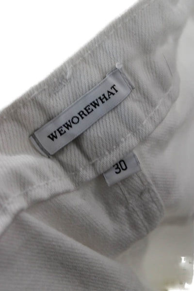 We Wore What Women White Mid Rise Cotton 90s Pants Inseam 29 Size 30
