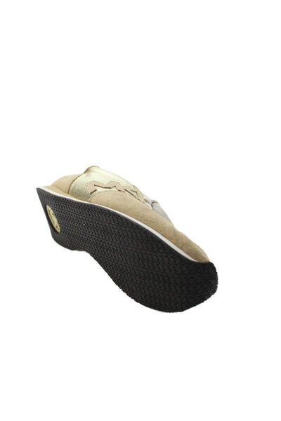 Michael Michael Kors Women's Suede Lace Up Trainer Sneakers Gold Size 7