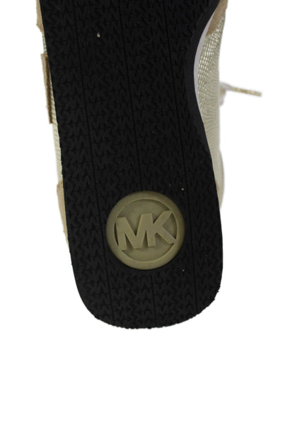 Michael Michael Kors Women's Suede Lace Up Trainer Sneakers Gold Size 7