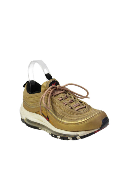 Nike Womens Metallic Low Top Sneakers Gold Size 7
