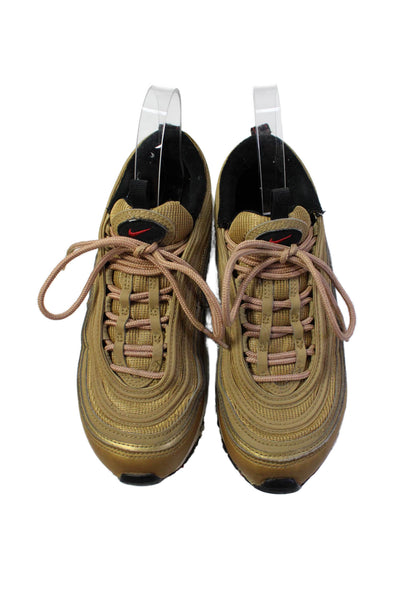 Nike Womens Metallic Low Top Sneakers Gold Size 7
