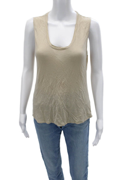 Trouve Womens Basic Beige Round Neck Tank Sleeveless Size M