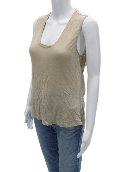 Trouve Womens Basic Beige Round Neck Tank Sleeveless Size M