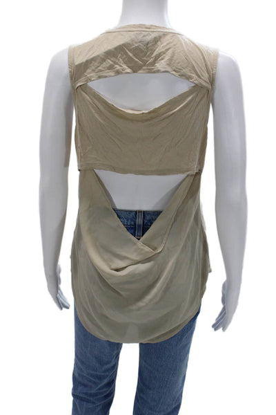 Trouve Womens Basic Beige Round Neck Tank Sleeveless Size M