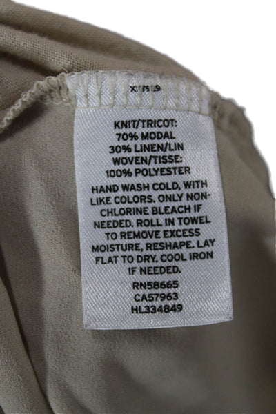 Trouve Womens Basic Beige Round Neck Tank Sleeveless Size M