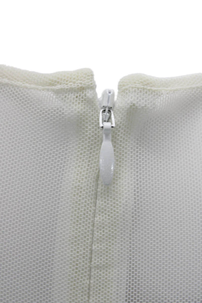 BCBGMAXAZRIA Women Bodycon Mini Dress White Sleeveless Zip Size XS