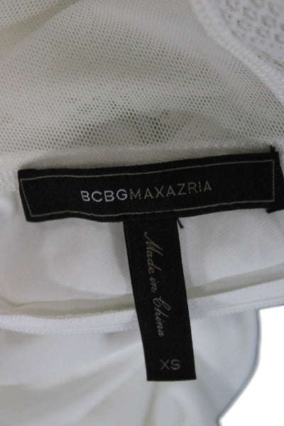 BCBGMAXAZRIA Women Bodycon Mini Dress White Sleeveless Zip Size XS