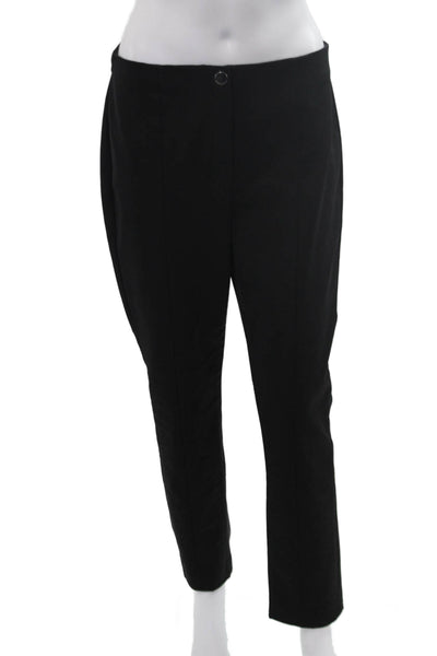 Theory Women Black Ankle Dress Pants Wool Blend Button Size 8