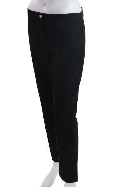 Theory Women Black Ankle Dress Pants Wool Blend Button Size 8