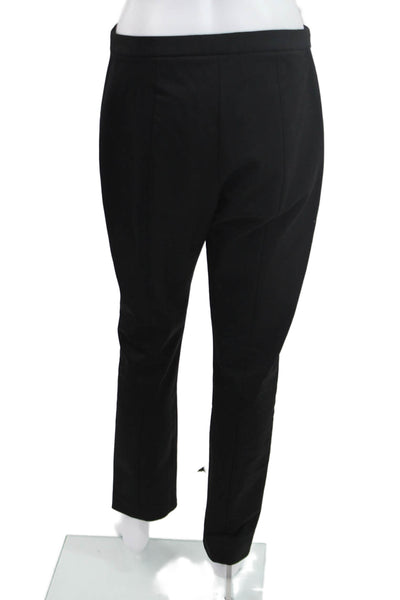 Theory Women Black Ankle Dress Pants Wool Blend Button Size 8