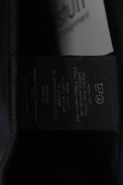 Theory Women Black Ankle Dress Pants Wool Blend Button Size 8