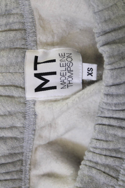 Madeleine Thompson Women Pullover Sweatshirt Gray Cotton Long Sleeve Size M