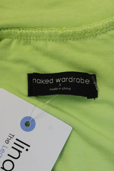 Naked Wardrobe Women High Neck Green Bodysuit Sleeveless Size S