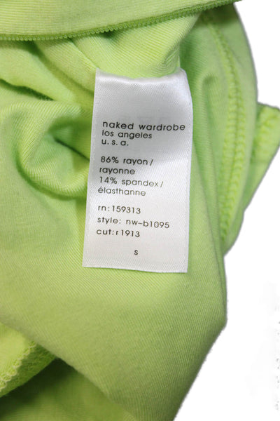 Naked Wardrobe Women High Neck Green Bodysuit Sleeveless Size S