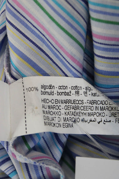 Zara Women Striped Silk Tunic Dress High Neck Long Sleeve Knee Length Size XS