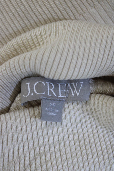 J Crew Unisex Beige Striped Turtleneck Pullover Sweater Size XS